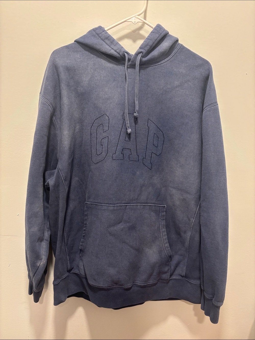 GAP Men's Vintage stone Washed Blue Pullover Hoodie XL